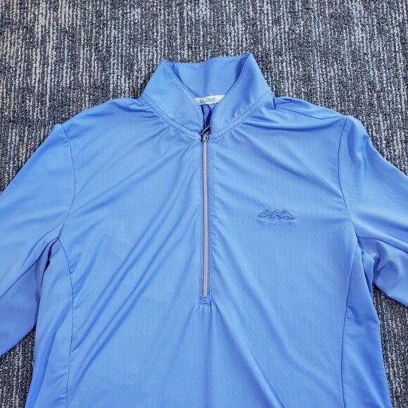 GG Blue Luxe Sport Women's Long Sleeve Blue Golf Tennis Qtr Zip Top Active - Picture 3 of 13